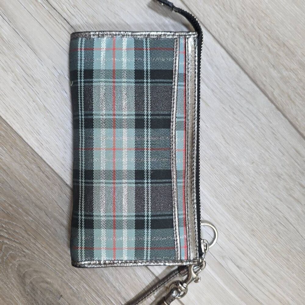 Coach Poppy Tartan Glamour Tote & Matching Wallet | Plaid Sparkle Shoulder Bag | - Picture 15 of 16